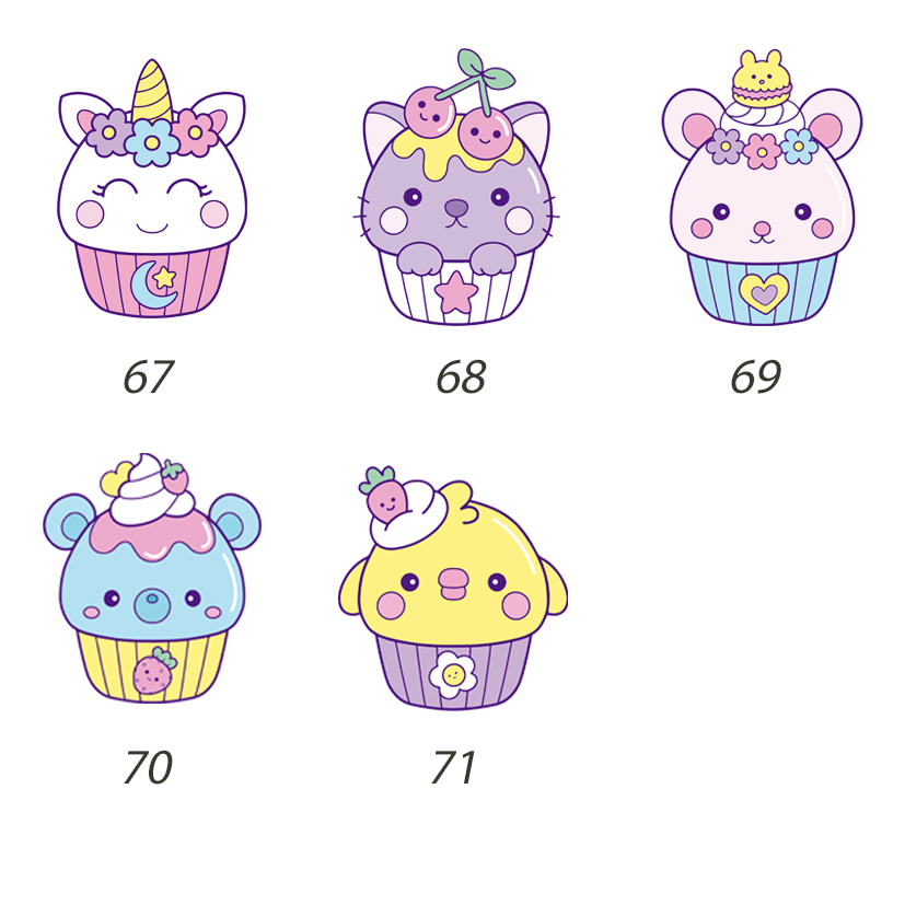 Coton lavable cupcake licorne (67)