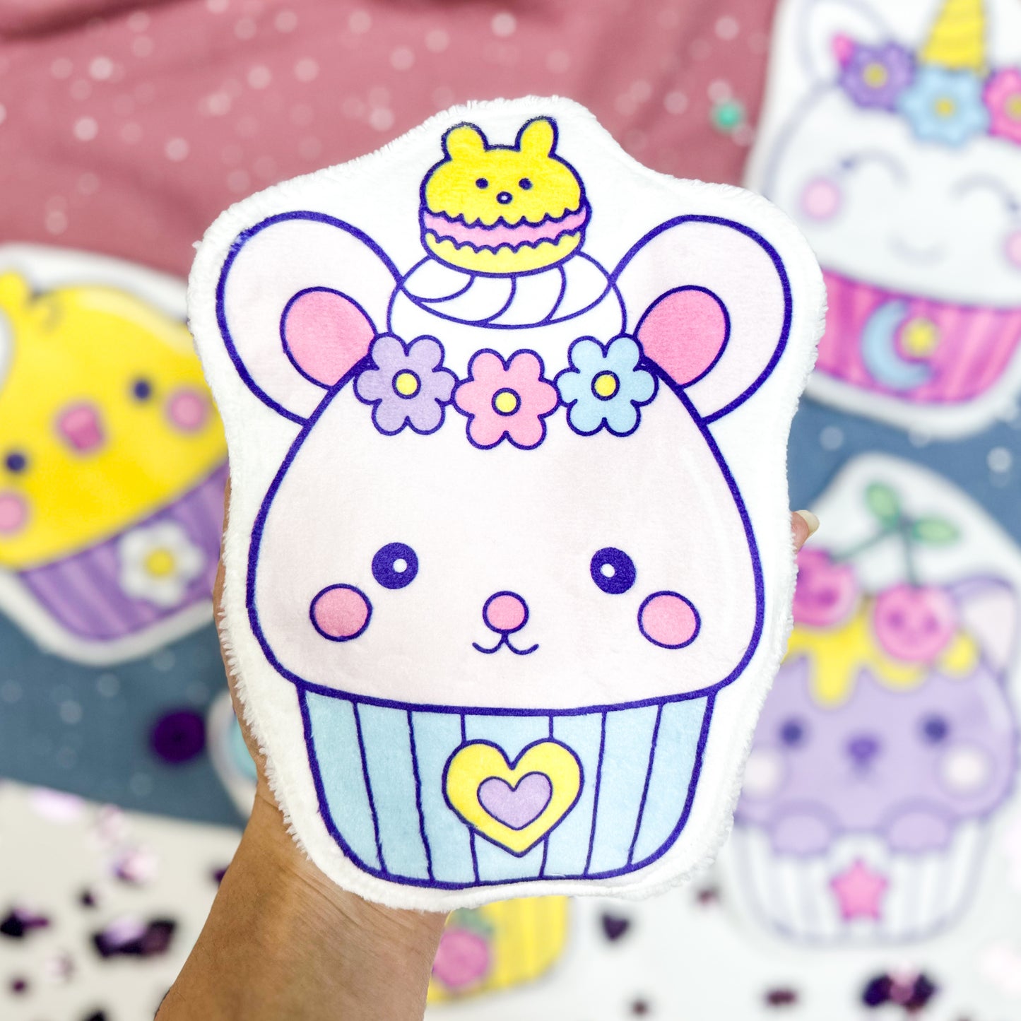 Coton lavable cupcake souris (69)